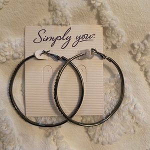 Diamond hoop earring